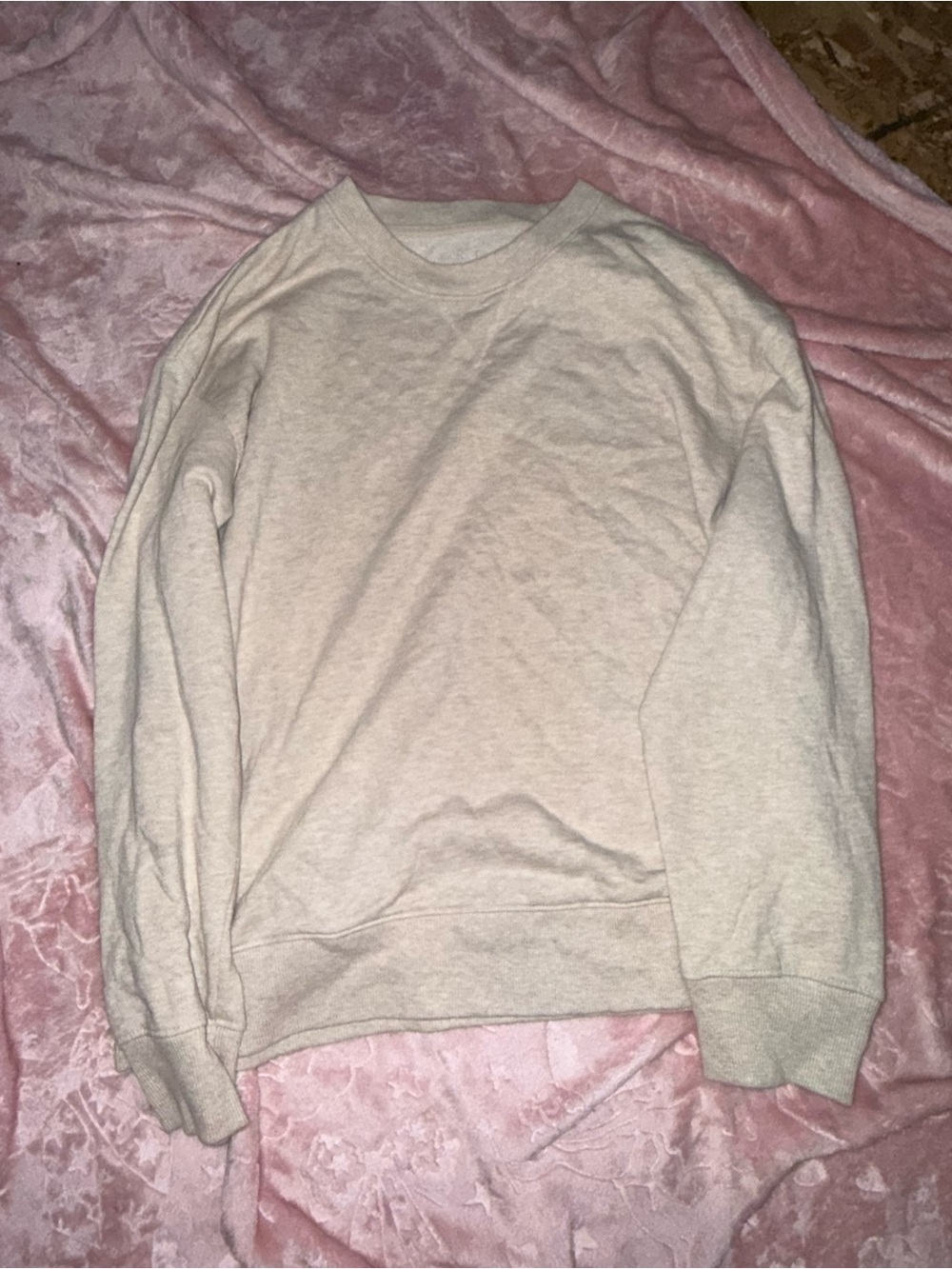 Time and Tru Women's Crewneck Sweatshirt in Light Beige